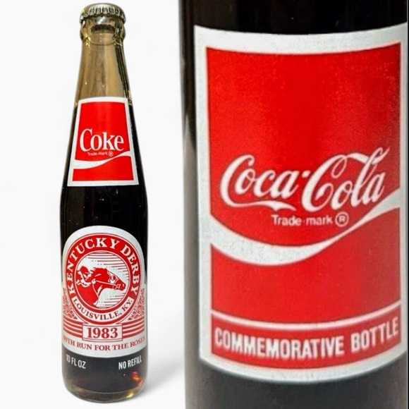 Vintage 1983 Coca-Cola Kentucky Derby Commemorative Glass Bottle 10oz Louisville - Picture 1 of 7